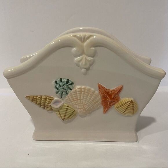 Sandy Shore Ceramic Napkin Holder - Picture 1 of 4